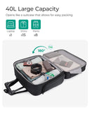 BAGSMART Rolling Laptop Bag, Briefcase with Wheels Fits 17.3 Inch Laptop, Computer Overnight Rolling Bag with TSA Lock for Travel/Men/Women, Black