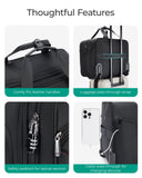 BAGSMART Rolling Laptop Bag, Briefcase with Wheels Fits 17.3 Inch Laptop, Computer Overnight Rolling Bag with TSA Lock for Travel/Men/Women, Black