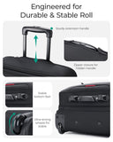 BAGSMART Rolling Laptop Bag, Briefcase with Wheels Fits 17.3 Inch Laptop, Computer Overnight Rolling Bag with TSA Lock for Travel/Men/Women, Black