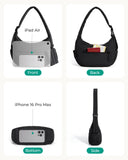 BAGSMART Shoulder Bag for Women Small Purses Puffer Crossbody Bag, Lightweight Fluffy Hobo Handbag Puffy Pouch Adjustable Strap, Black