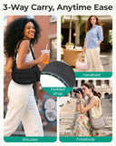 BAGSMART Shoulder Bag for Women Small Purses Puffer Crossbody Bag, Lightweight Fluffy Hobo Handbag Puffy Pouch Adjustable Strap, Black