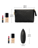 BAGSMART Small Cosmetic Bag, Elegant Roomy Makeup Bags,Great Gifts for Women,Travel Waterproof Toiletry Bag Accessories Organizer Gifts(Black - 1pcs)