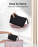 BAGSMART Small Cosmetic Bag, Elegant Roomy Makeup Bags,Great Gifts for Women,Travel Waterproof Toiletry Bag Accessories Organizer Gifts(Black - 1pcs)