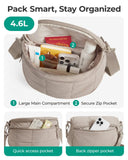 BAGSMART Small Crossbody Bags for Women，Puffer Cute Bum Bag with Pouch, Quilted Purse for Daily Travel College, Camel