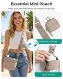 BAGSMART Small Crossbody Bags for Women，Puffer Cute Bum Bag with Pouch, Quilted Purse for Daily Travel College, Camel