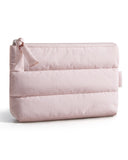 BAGSMART Small Makeup Bag, Puffy Portable Cosmetic Pouch with Charm Zipper, Water - Resistant Travel Organizer for Women (Baby Pink, Small)