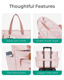 BAGSMART Small Tote Bag for Women, Lightweight Zippered Travel Handbag Casual Purse for Work, Pink