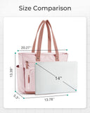 BAGSMART Small Tote Bag for Women, Lightweight Zippered Travel Handbag Casual Purse for Work, Pink