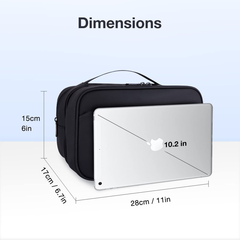 BAGSMART Toiletry Bag for Men, Hanging Travel Toiletry Organizer Large Dopp Kit for Men, Water Resistant Travel Bag Shaving Bag for Toiletries Accessories, Door Room Essentials, Black