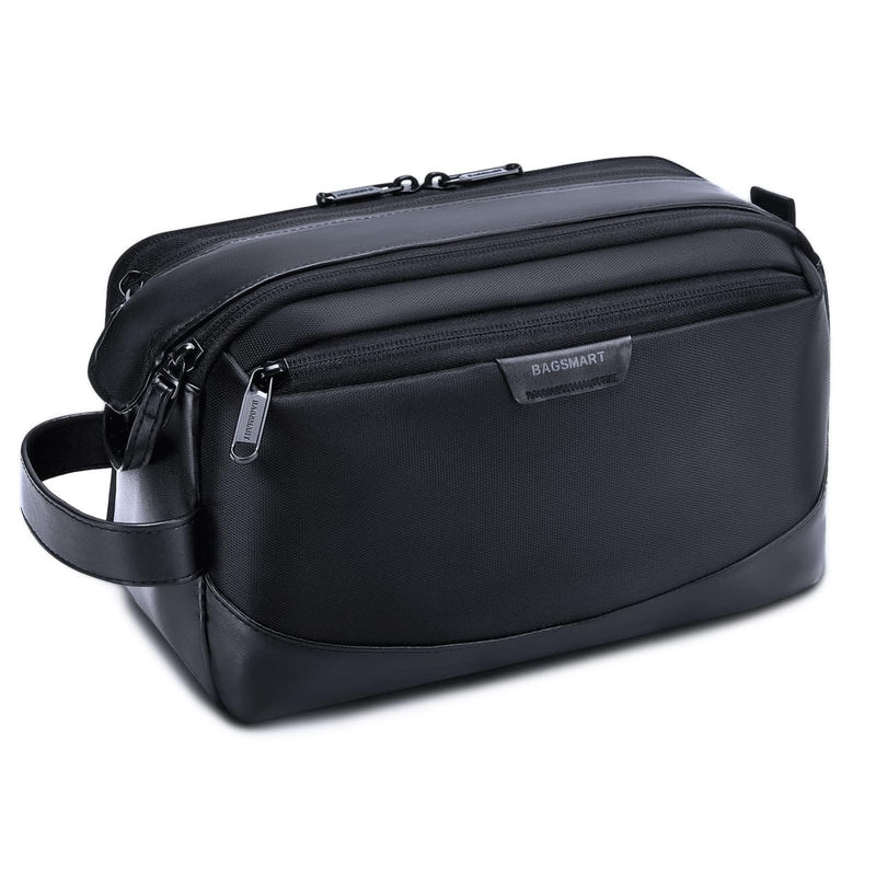BAGSMART Toiletry Bag for Men, Large Travel Toiletry Organizer, Dopp Kit Water - resistant Shaving Bag for Toiletries Accessories - Black