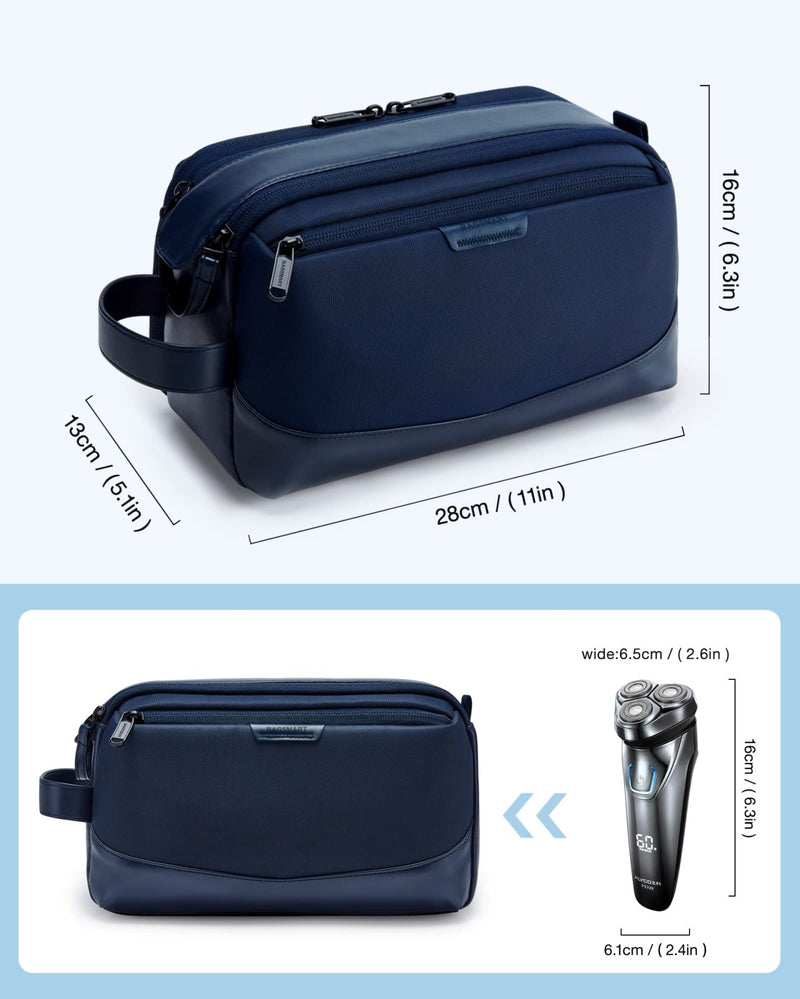 BAGSMART Toiletry Bag for Men, Large Travel Toiletry Organizer, Dopp Kit Water - resistant Shaving Bag for Toiletries Accessories - Nvay Blue