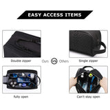 BAGSMART Toiletry Bag for Men, Travel Toiletry Organizer Dopp Kit Water - resistant Shaving Bag for Toiletries Accessories, Door Room Essentials, Black - medium