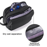 BAGSMART Toiletry Bag for Men, Travel Toiletry Organizer Dopp Kit Water - resistant Shaving Bag for Toiletries Accessories, Door Room Essentials,Black - basic