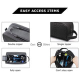 BAGSMART Toiletry Bag for Men, Travel Toiletry Organizer Dopp Kit Water - resistant Shaving Bag for Toiletries Accessories, Door Room Essentials,Grey - medium
