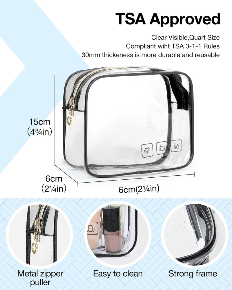 BAGSMART Toiletry Bag Hanging Travel Makeup Organizer with TSA Approved Transparent Cosmetic Bag Makeup Bag for Full Sized Toiletries, Medium - Black