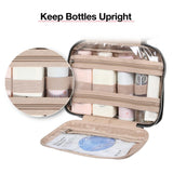 BAGSMART Toiletry Bag Hanging Travel Makeup Organizer with TSA Approved Transparent Cosmetic Bag Makeup Bag for Full Sized Toiletries, Medium - Black