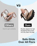 BAGSMART Toiletry Bag Hanging Travel Makeup Organizer with TSA Approved Transparent Cosmetic Bag Makeup Bag for Full Sized Toiletries, Medium - Black
