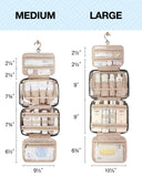 BAGSMART Toiletry Bag Hanging Travel Makeup Organizer with TSA Approved Transparent Cosmetic Bag Makeup Bag for Full Sized Toiletries, Medium - Black