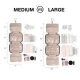 BAGSMART Toiletry Bag Travel Bag with Hanging Hook, Water - resistant Makeup Cosmetic Bag Travel Organizer for Accessories, Shampoo, Full - size Container, Toiletries (Baby Pink, Medium)