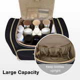 BAGSMART Toiletry Bag, Travel Toiletry Bag for Women, Water - resistant Cosmetic Makeup Bag, Large Capacity Door Room Essentials Travel Organizer for Full Sized Toiletries and Cosmetics, Black