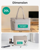 BAGSMART Tote Bag for Women, 2 Set Puffer Tote Bag with Zipper, Quilted Nurse Handbags for Work Travel College, Camel