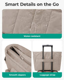 BAGSMART Tote Bag for Women, 2 Set Puffer Tote Bag with Zipper, Quilted Nurse Handbags for Work Travel College, Camel