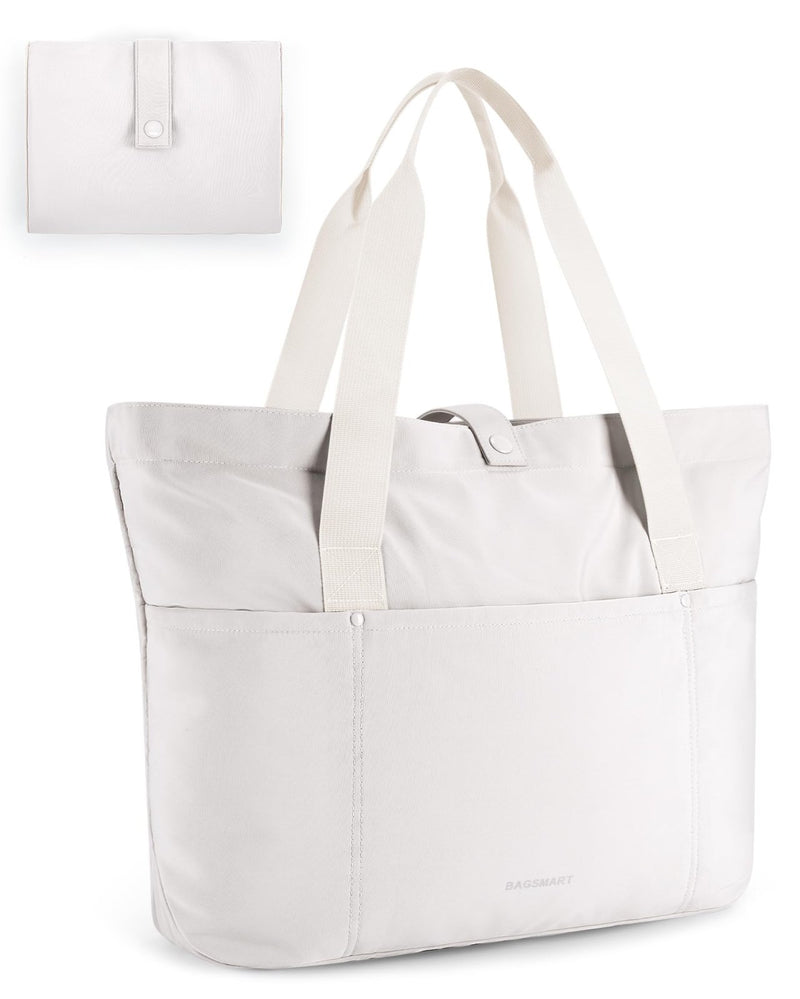 BAGSMART Tote Bag for Women, Foldable Tote Bag With Zipper Travel Large Shoulder Bag Handbag for Work
