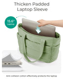 BAGSMART Tote Bag for Women, Lightweight Puffy Tote Bag with Compartments, Quilted Shoulder Bag Handbag for Travel, Work (Green)