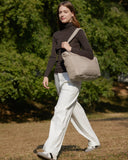 BAGSMART Tote Bag for Women, Lightweight Puffy Tote Bag with Compartments Shoulder Bag Handbag Quilted Shoulder Bag Handbag for Travel, Work, Beach, Gym, Shop(Grayish Brown)