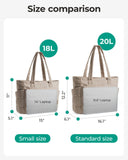 BAGSMART Tote Bag for Women, Lightweight Puffy Tote Bag with Compartments Shoulder Bag Handbag Quilted Shoulder Bag Handbag for Travel, Work, Beach, Gym, Shop(Grayish Brown)