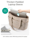 BAGSMART Tote Bag for Women, Lightweight Puffy Tote Bag with Compartments Shoulder Bag Handbag Quilted Shoulder Bag Handbag for Travel, Work, Beach, Gym, Shop(Grayish Brown)