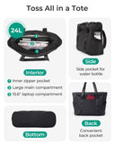 BAGSMART Tote Bag for Women, Tote Bag with Zipper Work Tote with Compartments Nurse Shoulder Hanbag for Travel, Gym