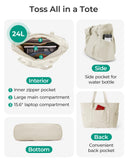 BAGSMART Tote Bag for Women, Tote Bag with Zipper Work Tote with Compartments Nurse Shoulder Hanbag for Travel, Gym