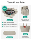 BAGSMART Tote Bag for Women with Zipper, Gym Tote with Compartments, Laptop Work Tote Nurse Dance Yoga Bag for Sport, Travel