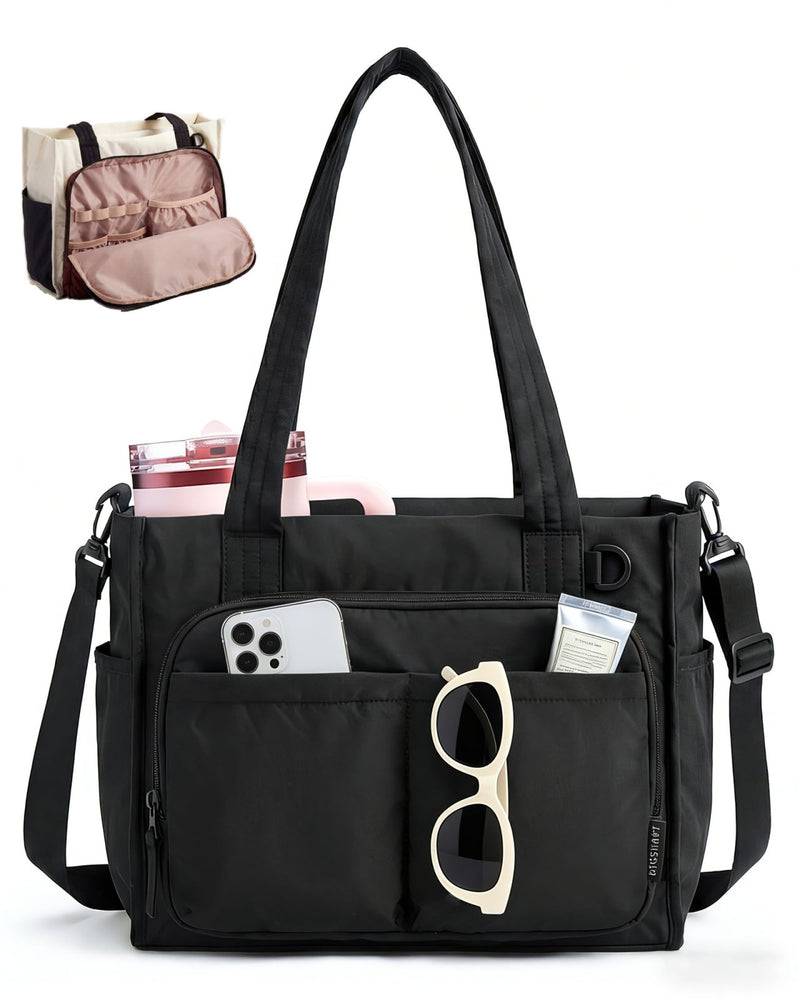 BAGSMART Tote Bag for Women Work, Puffy Travel Tote Handbag Gift for Teacher & Nurse