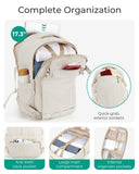 BAGSMART Travel Backpack Women, 17.3 Inch Carry On Backpack Flight Approved, TSA Approved Personal Item Travel Bag, Water Resistant Weekender Bag Luggage Daypack, Charcoal