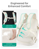 BAGSMART Travel Backpack Women, 17.3 Inch Carry On Backpack Flight Approved, TSA Approved Personal Item Travel Bag, Water Resistant Weekender Bag Luggage Daypack, Charcoal