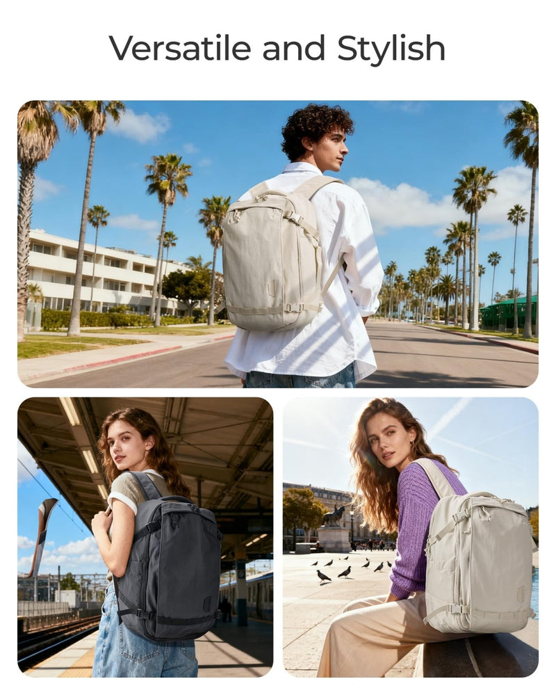 BAGSMART Travel Backpack Women, 17.3 Inch Carry On Backpack Flight Approved, TSA Approved Personal Item Travel Bag, Water Resistant Weekender Bag Luggage Daypack, Charcoal