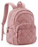 BAGSMART Travel Laptop Backpack, College Backpack for Women, Quilted Small Computer Bookbag, Water-Resistant 15.6 Inch Laptop Casual Bag, Dark Pink