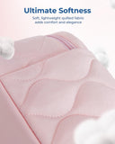 BAGSMART Travel Makeup Bag, 2 - Piece Puffy Quilted Cute Make Up Bag Cosmetic Bags for Women, Large Wide - Open Toiletry Pouch Gifts for Toiletries Accessories Travelling Essentials, Pink