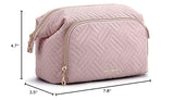 BAGSMART Travel Makeup Bag, Cosmetic Bag Small Make Up Organizer Case,Wide - open Pouch for Women Purse for Toiletries Accessories Brushes Pink