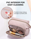 BAGSMART Travel Makeup Bag, Cosmetic Bag Small Make Up Organizer Case,Wide - open Pouch for Women Purse for Toiletries Accessories Brushes Pink