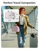 BAGSMART Travel Makeup Bag for Women, Portable Fold - down Cosmetic Case, Puffy Padded Make Up Organizer Pouch, Water - resistant Toiletry Bag for Toiletries, Brushes (Brown)