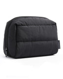 BAGSMART Travel Makeup Bag, Wide Opening Cosmetic Bag Compact & Spacious, Water-Resistant Travel Organizer Pouches for Women (Black)