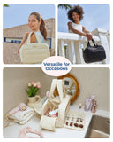 BAGSMART Travel Toiletry Bag, Crush Toiletry Bag for Women, Wide - open Puffy Toiletry Bags for Traveling, Large Travel Cosmetic Makeup Bag Organizer for Accessories,Toiletrie, Grayish Brown