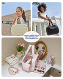 BAGSMART Travel Toiletry Bag, Crush Toiletry Bag for Women, Wide - open Puffy Toiletry Bags for Traveling, Large Travel Cosmetic Makeup Bag Organizer for Accessories,Toiletrie, Pink