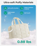 BAGSMART Travel Toiletry Bag for Womne, Hanging Travel Bag for Toiletries, Puffy Makeup Cosmetic Bag Organizer, Carry - on Travel Accessories Essentials, Beige