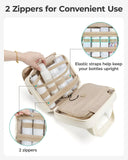BAGSMART Travel Toiletry Bag for Womne, Hanging Travel Bag for Toiletries, Puffy Makeup Cosmetic Bag Organizer, Carry - on Travel Accessories Essentials, Beige