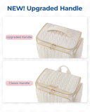 BAGSMART Travel Toiletry Bag, Large Wide - open Travel Bag for Toiletries, Makeup Cosmetic Travel Bag with Handle - Black