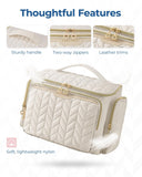 BAGSMART Travel Toiletry Bag, Large Wide - open Travel Bag for Toiletries, Makeup Cosmetic Travel Bag with Handle - Black